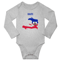 Haiti zastava karta beba dugački klizači bodysuits