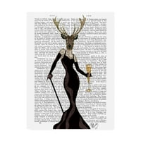 Zaštitni znak likovne umjetnosti 'glamur jelena u crnoj boji' platno umjetnost Fab Funky