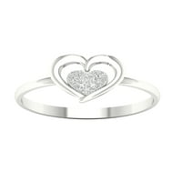 Imperial 1 20CT TDW Diamond s sterling srebrnim klasterom srca modni prsten