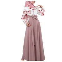 Ženska haljina s visokim vratom dugih rukava ležerna Abaja Arapska ženska Kaftan haljina jednobojna haljina Ženska
