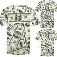 Howd Money Dollar Bill Graphic 3d tiskana majica muškarci s kratkim rukavima posada za vrat majicu vrh