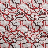 Jednobojni pamučni dres crvena Tkanina s apstraktnim dizajnom tkanina za šivanje s otiskom širine dvorišta