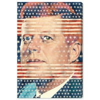Wynwood Studio Americana i Patriotic Wall Art Canvas Otisci 'JFK' američki predsjednici - crvena, plava