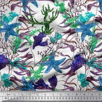 Tkanina za šivanje od pamučnog vela u jardi širine listova, koralja i morskih zvijezda