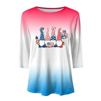 Ženske majice, modne majice s grafičkim printom za žene, odjeća za Dan neovisnosti s rukavima, Ženske majice s