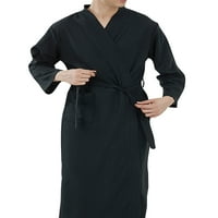 Haljine za odrasle, haljina s dugim rukavima, jednobojna odjeća za spavanje, široki kimono za spavaću sobu u obliku