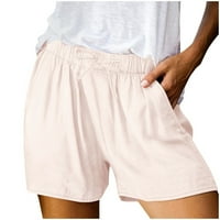 Ženske kratke hlače za vježbanje ženske proljetne i ljetne pamučne kratke hlače s podijeljenim džepom, Ležerne