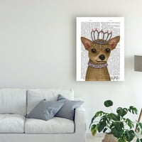 Zaštitni znak likovna umjetnost 'Chihuahua i tiara' platno umjetnost Fab Funky