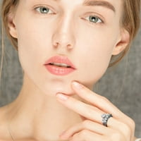 Nakit srebro obećavajuće prstenovi osjetljiv dizajn kreativni izdubljeni dijamantni zaručnički prsten Set Light