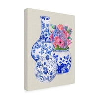 Melissa Wang 'Delft Blue Vases II' platno umjetnost