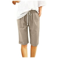 Ljetne joga kratke hlače Plus size, ženske modne casual široke mekane jednobojne hlače srednjeg struka s tankim