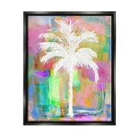Moderna silueta palme, svijetle Blok nijanse, slika, mrkli mrak, plutajući okvir, zidni otisak na platnu, dizajn