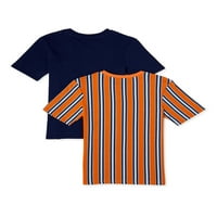 Izbijeljena dječačka prugana majica i obična majica, pakiranje, veličine 8-18