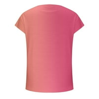 Topovi za žene, ljetne modne majice kratkih rukava, Plus veličine, gradijentne košulje s okruglim vratom, Ležerne