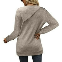 Tklpehg ležerne košulje dugih rukava za ženske labave košulje pulover casual solid u boji jesenski zimski vrhovi