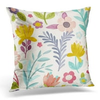 Zelena slatka ruka ilustrirana cvjetni uzorak na akvarelu botaničke šumske jastučiće jastuk za jastuk