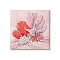 Stupell Industries Pink Shells Coral Still Life Painting Gallery Wrapped Canvas Print Wall Art, Dizajn Paul Brent