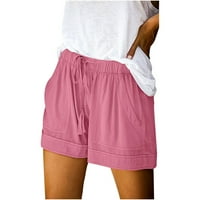 Ženske ljetne kratke hlače Plus veličine, udobne casual kratke hlače s elastičnim pojasom i džepom, široke kratke