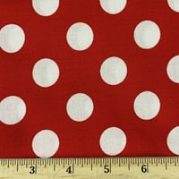 Shason Textile tkanina za prešivanje pamuka, crveno bijele velike točkice