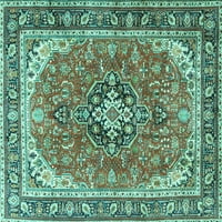 Tradicionalni pravokutni perzijski tepisi u tirkizno plavoj boji, 2' 4', koji se mogu prati u stroju tvrtke