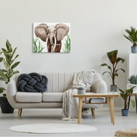 Stupell Industries jednostavne graciozne afričke slonove safari trave ilustracije slika galerija omotana platno