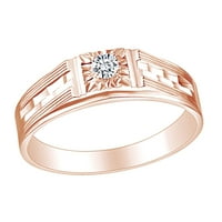 Muški zaručnički prsten od 0 karatnog prirodnog dijamanta od 14 karatnog punog ružičastog zlata, veličina prstena-13