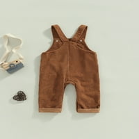 Toddler Corduroy Suspender hlače za dječake i djevojčicu čvrste boje bez rukava za rukave 0-5T