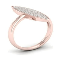 1 4CT TDW Diamond 10K ružičasto zlato markiznu modni prsten klastera