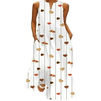 Boemska duga Maksi haljina za žene Bez rukava s izrezom u obliku slova u, Ljetna haljina na plaži, ženska svečana