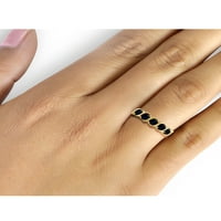 Nakit klub safirni prsten nakit od rodnog kamena-1 karatni Safir, 14 karatni pozlaćeni srebrni prsten - 14 karatni
