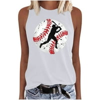 Ženski ljetni topovi, Modni bešavni topovi Bez rukava, Majice za Bejzbol s grafičkim printom, košulje s okruglim