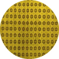 Moderni tepisi za sobe okruglog oblika s apstraktnim uzorkom žute boje, 4' okrugli
