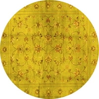 Moderni tepisi za sobe okruglog presjeka u apstraktnoj žutoj boji, promjera 6 inča