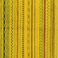 Tvrtka alt strojno pere pravokutne apstraktne žute moderne unutarnje prostirke, 7 '10'