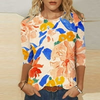 Ženske ljetne Ležerne majice s cvjetnim tunikama koje se mogu nositi s tajicama, labavom bluzom, majicom