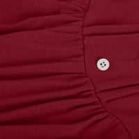 Ženski čvrsti okrugli gumb za vrat naborani pulover dugi rukavi gornji bluza hot8sl4868585