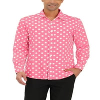 Jedinstveni prijedlozi muška majica s točkicama s dugim rukavima s dugmadima