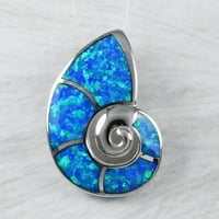 Jedinstvena prekrasna havajska ogrlica od morske školjke s plavim opalom, privjesak od morske školjke s plavim