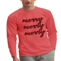 Muške majice za božićne blagdane A-liste s digitalnim tiskom s dugim rukavima, klasične majice s okruglim vratom
