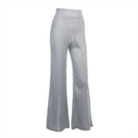 ; Casual hlače za žene visokog struka, ravne široke flare hlače, široke draperije, udobne duge hlače sa šljokicama,
