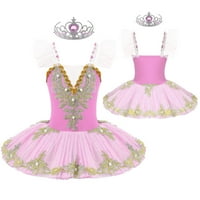 Dječji kamizol za djevojčice baletni Triko plesna Tutu haljina s pokrivalom za glavu Plesna odjeća
