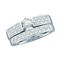 14-karatni Set dijamantnih zaručničkih prstenova od bijelog zlata