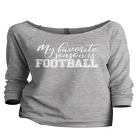 Moja omiljena sezona je nogomet, Ženska Moda, Raglan širokih rukava, lagana majica srednje Crne boje