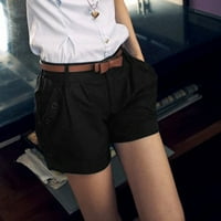Yeleire Žene moda solidna Engleska stila srednjeg struka ležerne ljetne hlače hlače