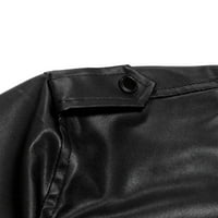 wendunide casual jakne za muške modne modne vitke kožne jakne stalak za ovratnik zatvarač džepni kaput crni crni