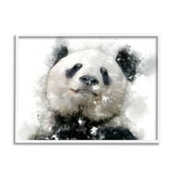 Stupell Sretna Panda s medvjeđim licem, životinje i insekti, slika u bijelom okviru, umjetnički tisak na zidu