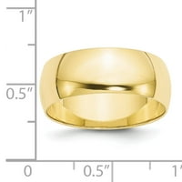 Lagani polukružni prsten od žutog zlata, veličine 9,5