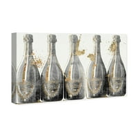 Wynwood Studio Pijeva i alkoholna pića Wall Art Canvas Otisci 'Dom Marbles 1988' šampanjac ' - zlato, sivo