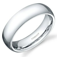 Muški zaručnički prsten s udobnim pristajanjem u kobaltnoj srebrnoj boji