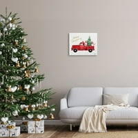 Sretan Božić, Crveni kamion, Djed Mraz, patuljci i drvo, Galerija grafičke umjetnosti, tisak na platnu, dizajn